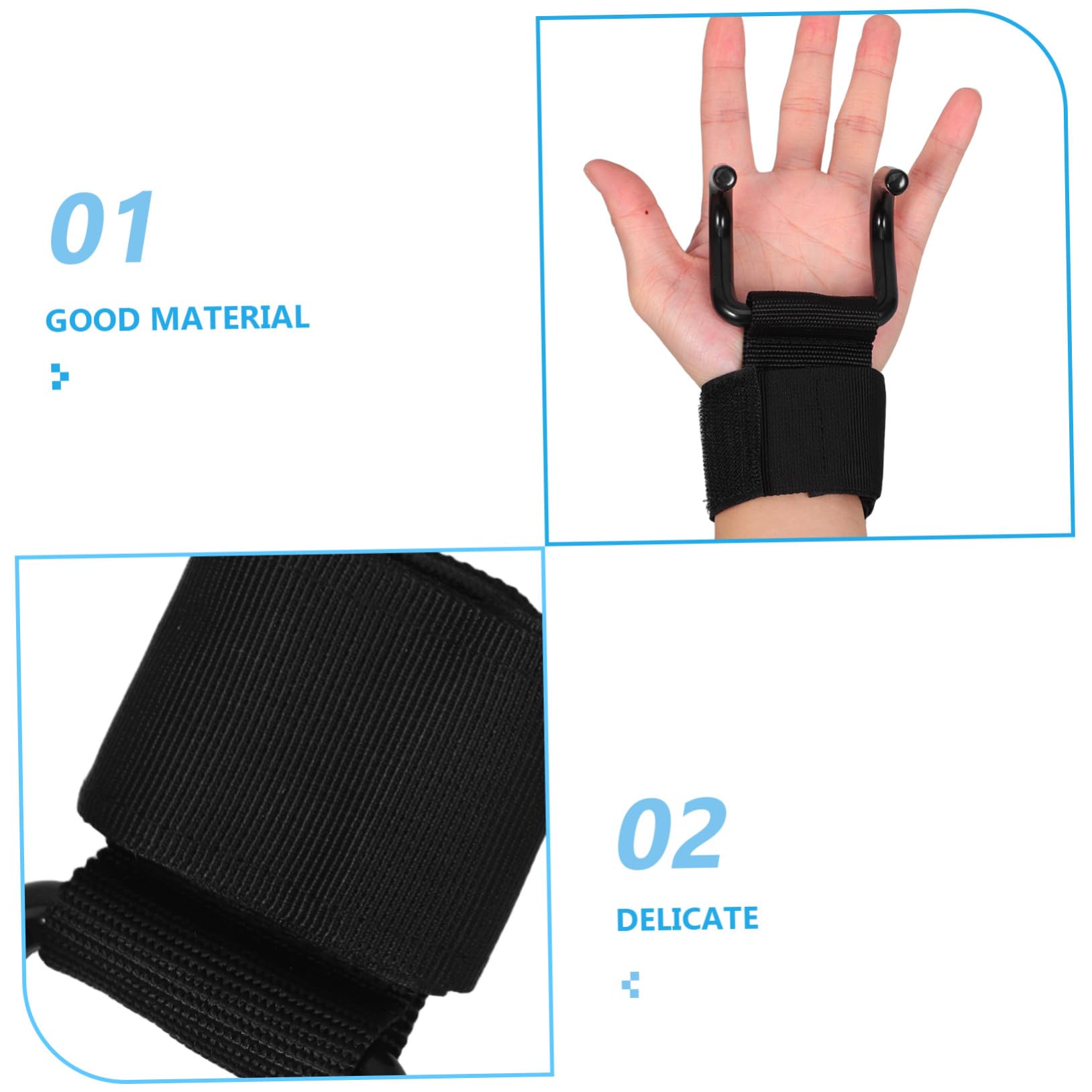 TOYANDONA Cinghie da Polso Ergonomiche Ganci per Sollevamento Pesi in Ferro e Tessuto, 2 Paia, Design Elegante per Allenamento di Forza e Workout Intenso in Palestra