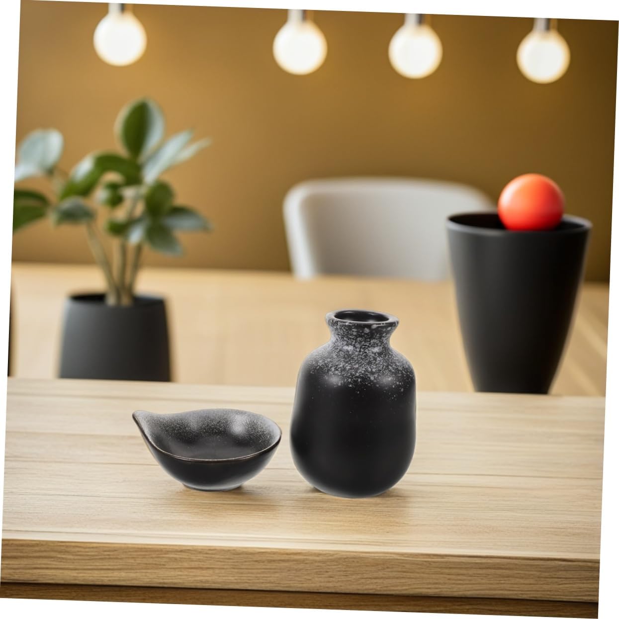 IMIKEYA 1 Set Traditional Japanese Sake Set Ceramic Tokkuri Bottle with Ochoko Cups Microwave Dishwasher Safe Elegant Japanese Design for Wine Tasting and Easy Maintenance