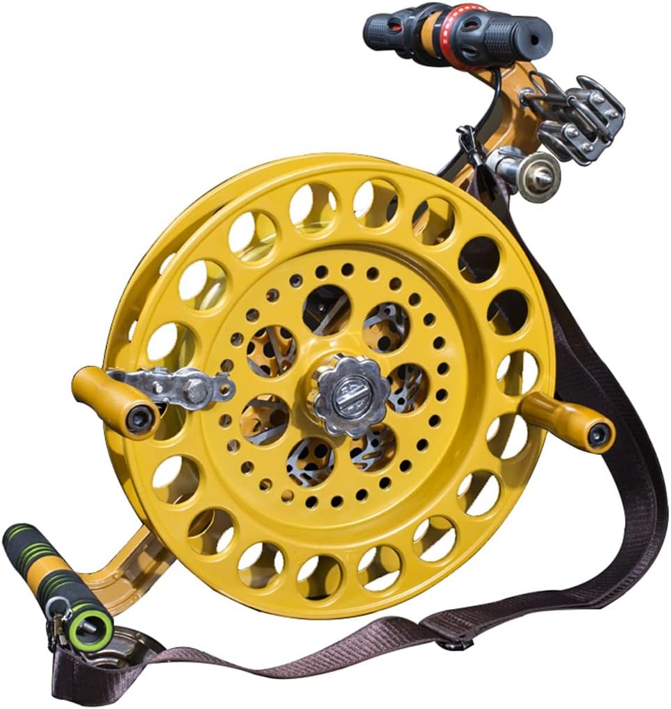 Kite Reel Winder, Kite Line Winder, Wind Spinner, Lock Function Outdoor, Kite String Wheel Holder, Kite Flying Accessories (Yellow 32cm)