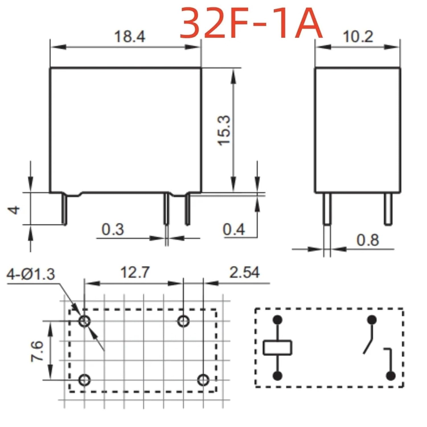 5pcs A1-S-112HA/105DA/109HAF/112IA/112DA/124DA/124IA A1-V-112DA/112HA/124LA (32F-1A) Relay 4pins(A1-V-112DA 12V-5A)