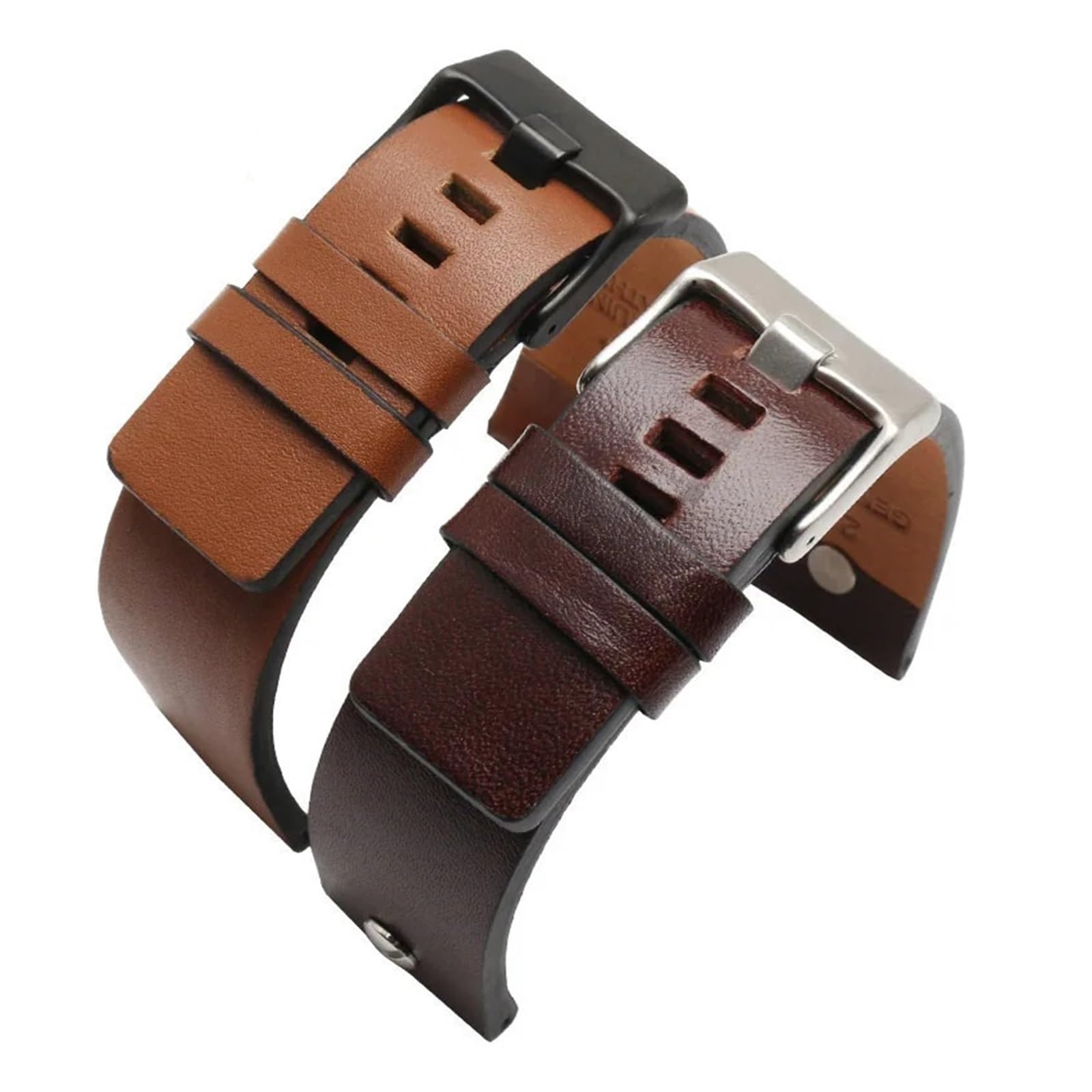 YINGO Echtes Lederarmband, 22, 24, 26, 28, 30 Mm, Uhrenarmband Mit Niete, Kompatibel Diesel DZ7406 DZT2009 DZ7413 DZ7257 Band