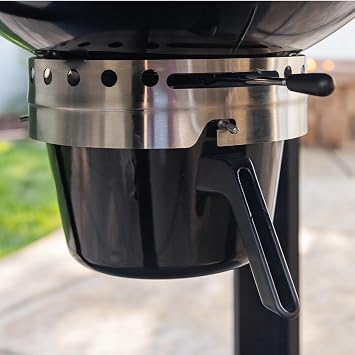Nexgrill 22 Charcoal Grill with Table Cart and Side Table, 358 SQ In Grate, Adjustable Air Vents, Integrated Temperature Gauge, Mobile Cart Barbecue Grill for Camping, Picnics, and More - 810-0026HC