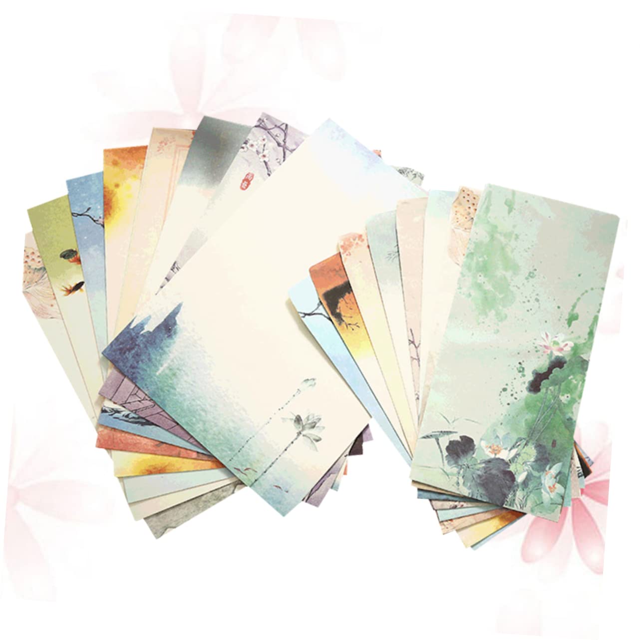 HOMSFOU Set de 12 Papier à Lettres et Enveloppes Style Chinois Motifs Imprimés
