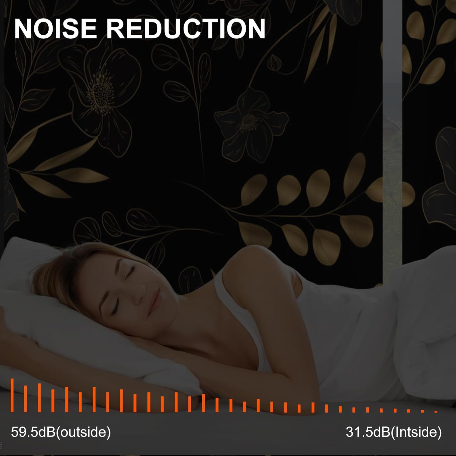 Blackout Curtains for Bedroom and Living Room, Floral and Leaf Patterned Blackout Curtains 84 Inch Length 2 Panels Set with Curtain Tiebacks, Thermal Insulated Soundproof Grommet Darkening Drapes