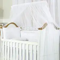 Biramar Baby Mosquiteiro Para Berço Varal Inteiro Babado Branco Branco
