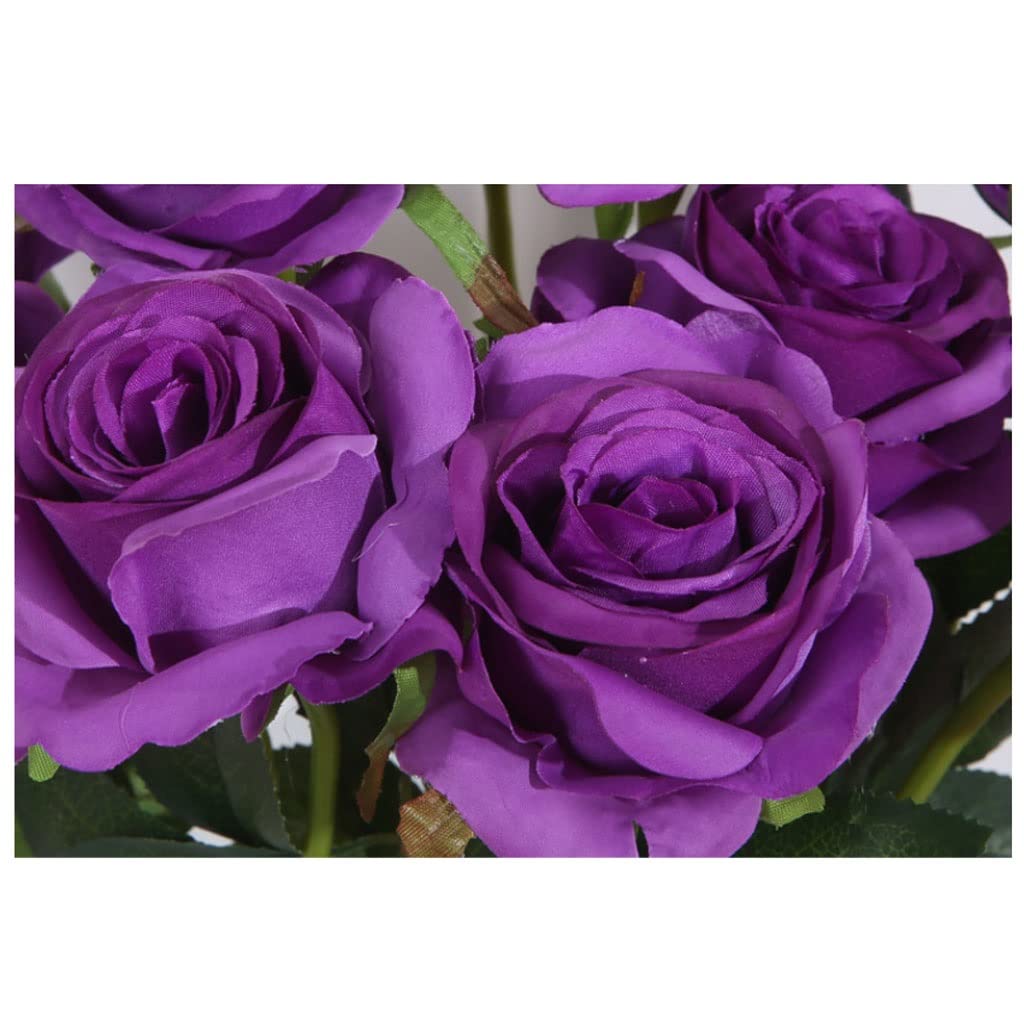 Fiori Artificiali Finti 10 Pezzi Rose Fiori a Stelo Lungo Singolo Bouquet da Sposa Composizione Floreale Centrotavola per Matrimoni Decorazioni Composizioni (b) (a A)