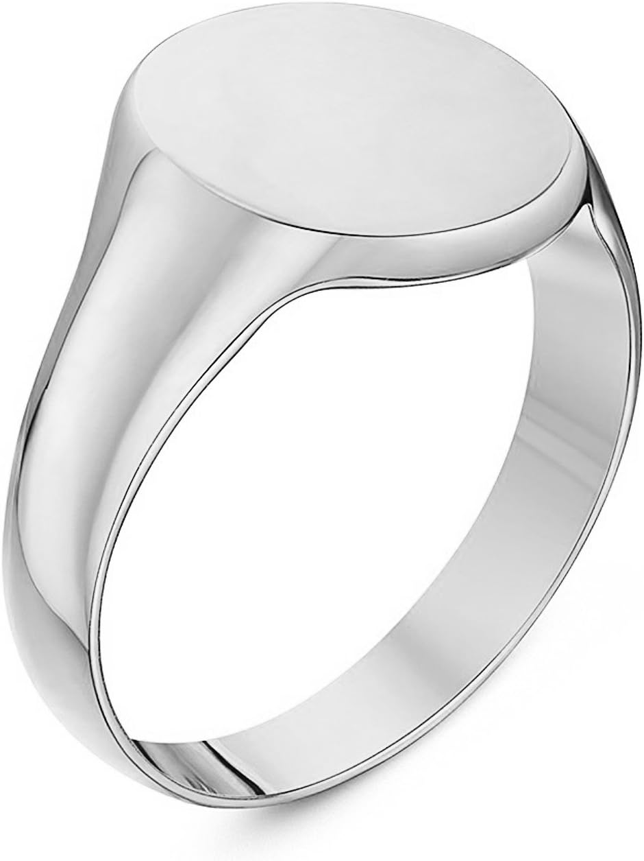 LANDA JEWEL Unisex Sterling Silver Cushion or Oval Shape Heavy Weight Polished Signet Ring - Image 3