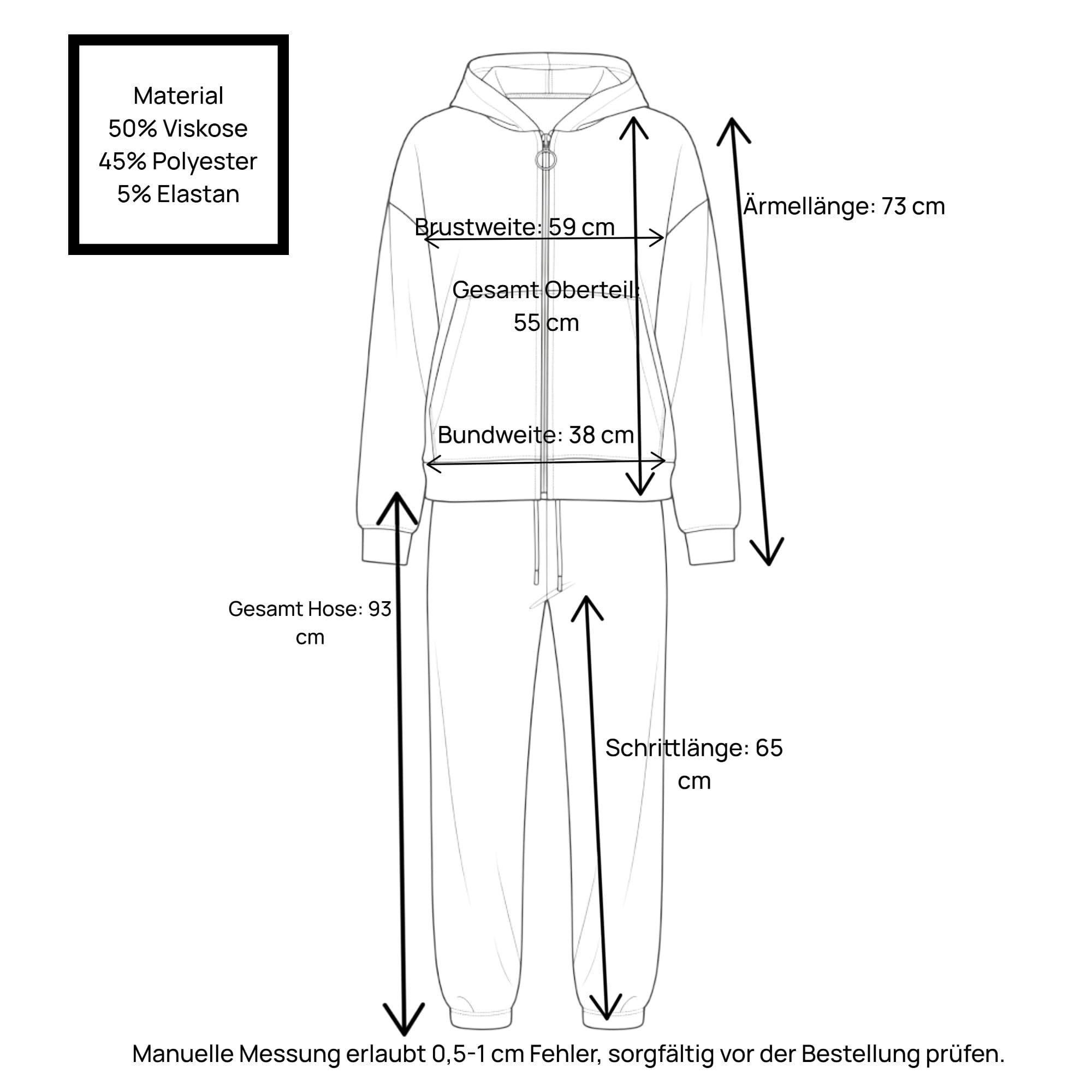 Damen Trainingsanzug 2 Teilig Set Hausanzug mit Kapuze & Reißverschluss – Sportlicher Jogginganzug Sweatjacke & Jogginghose Einheitsgröße (36-42) 618