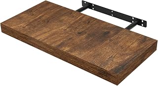 WOLTU RG9368hov Floating Shelf Wall Shelf Wooden Board Bookcase for Books | Wall Shelf Vintage Brown Floating Shelf Floating Shelf Shelf Wall Board for Books, Pictures, Decoration