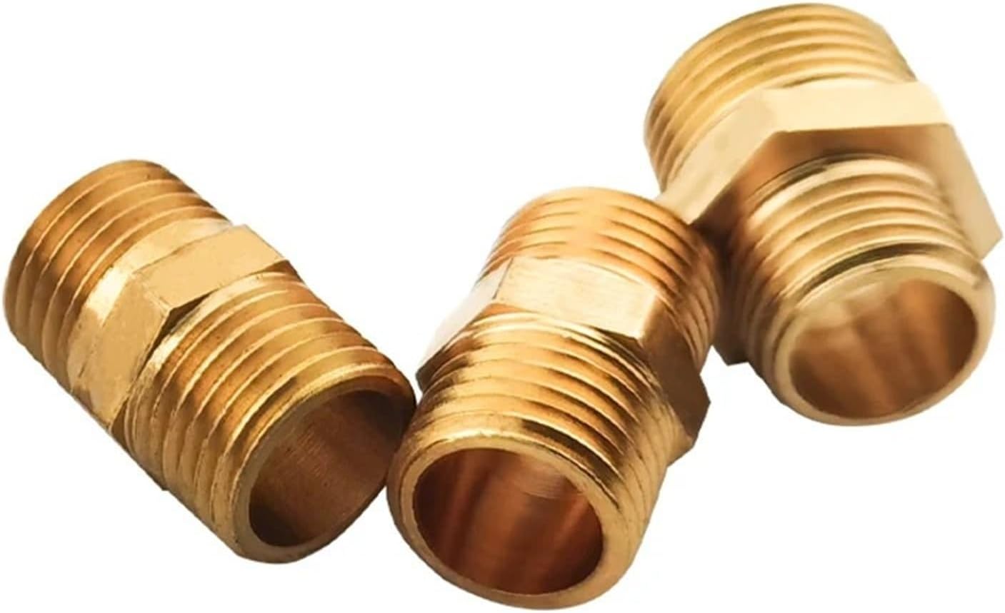 Brass Pipe Hex Nipple Fitting Quick Coupler Adapter 1/8 1/4 3/8 1/2 3/4 1Pcs(3-4 fen)