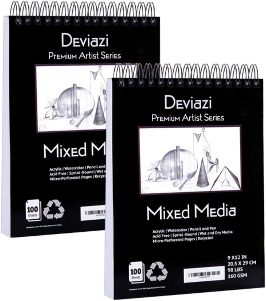 Deviazi Mixed Media Sketchbook 200-Sheets - 2 Pack
