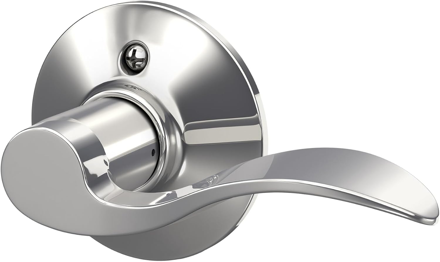 SCHLAGE Accent Non-Turning Dummy Door Handle, Left Handed, Bright Chrome | Non-turning dummy lever door handle with no latch or lock, Decorative pull, One sided, Easy to install, Certified durability