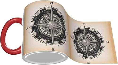 Miniatura 3 de Wind Rose Vintage Compass Coffee Mug Coffee Cups Ceramic with Handle,Tea Cups Mug tazas para cafe Drinking Cups Gifts for Women Men,Unique Coffee