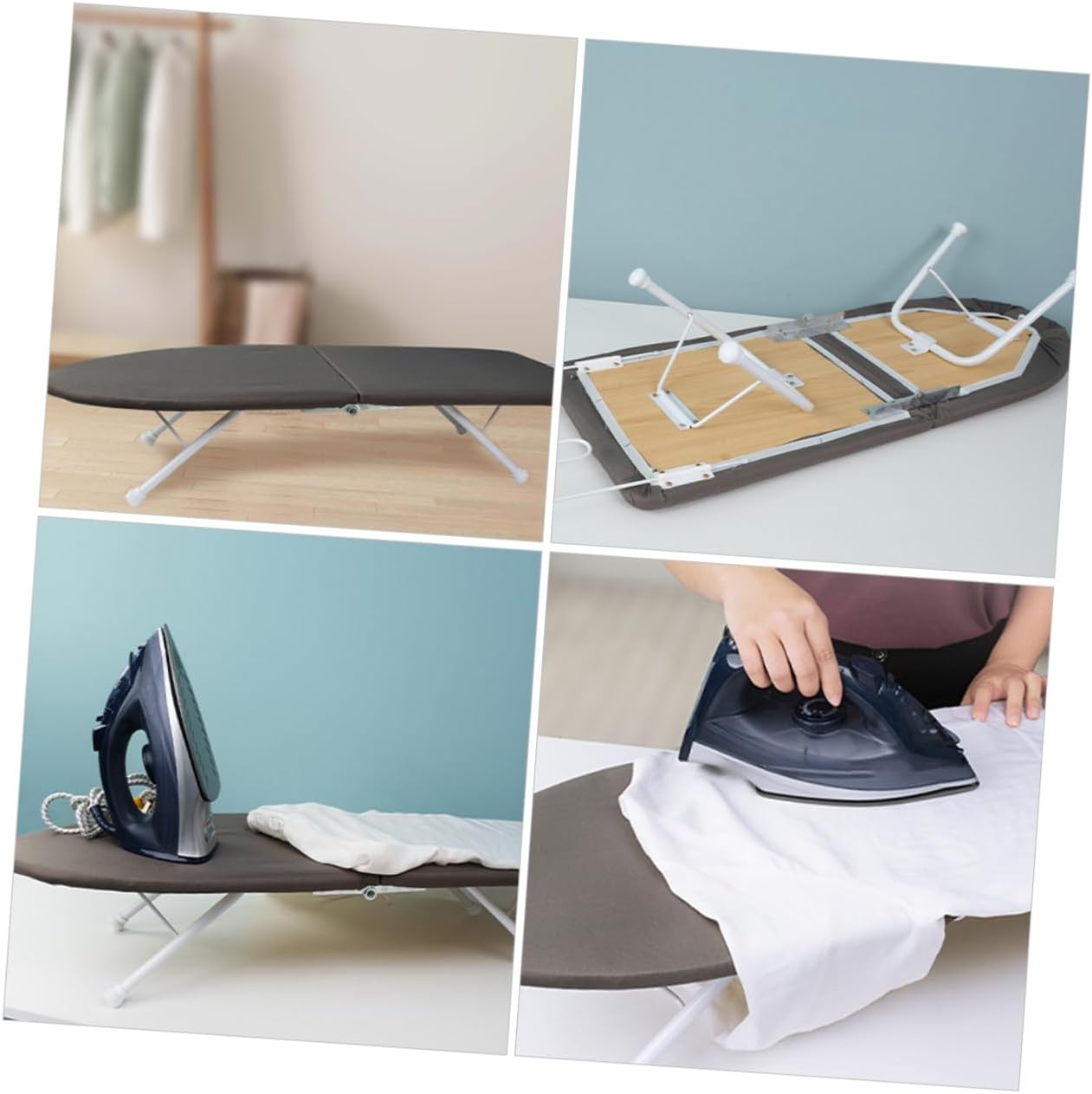 Foldable Tabletop Ironing Board Small Household Mini Ironing Rack with Heat-Resistant Cover Portable for Home and Travel Use