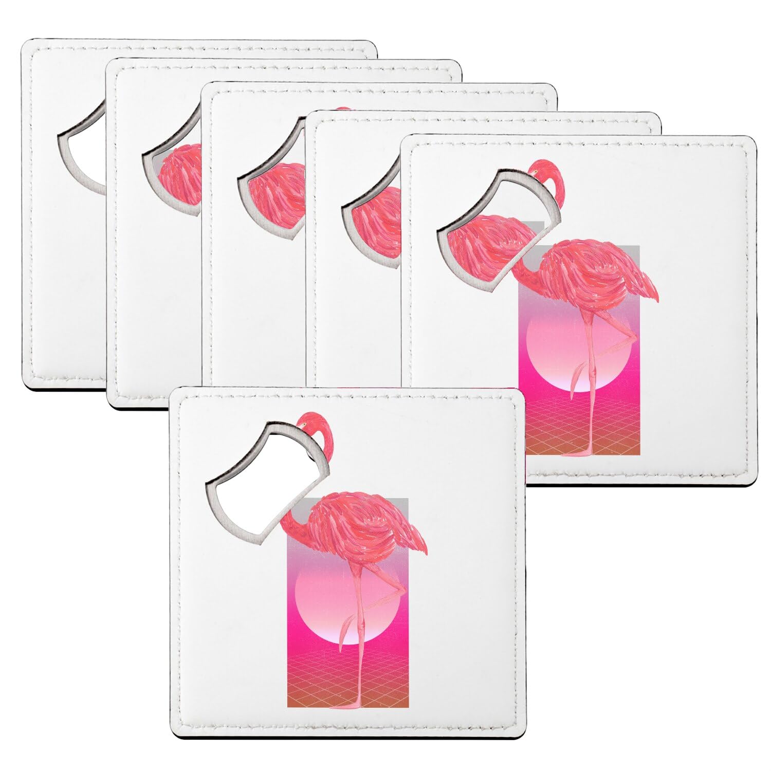 Sous-verre décapsuleur flamant rose vintage idée cadeau originale pour crémaillère et bar
