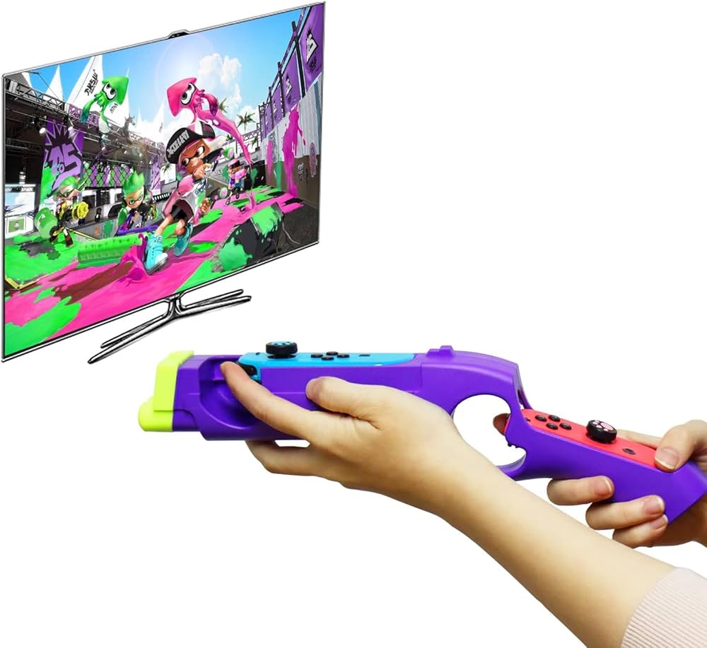 Amazon.co.jp: Elnicec Switch OLED 用 ゲームガン 銃型 スプラ