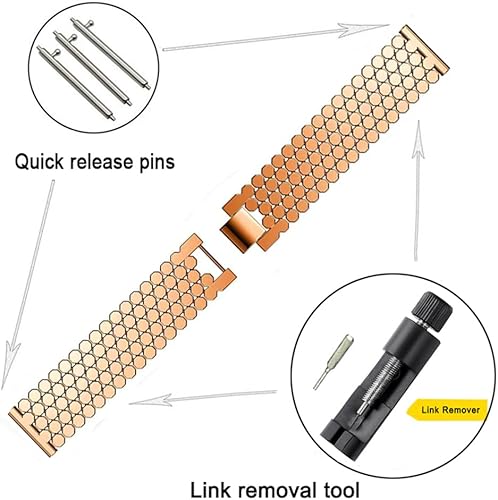 Vista 14 de Correas compatibles con Samsung Galaxy Watch de 1.81 pulgadas / Galaxy 3 de 1.77 pulgadas / Gear S3, correa de repuesto de malla metálica de acero