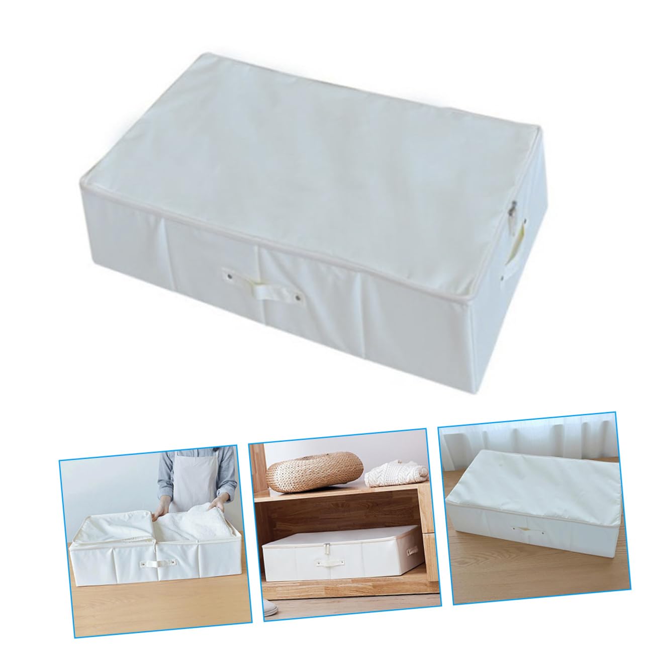 LABRIMP Organizer per Coperte e Piumoni Facile da Aprire e Chiudere Contenitore Pieghevole Oxford Chiusura Zip per Armadi e Ridotti Sotto Materasso