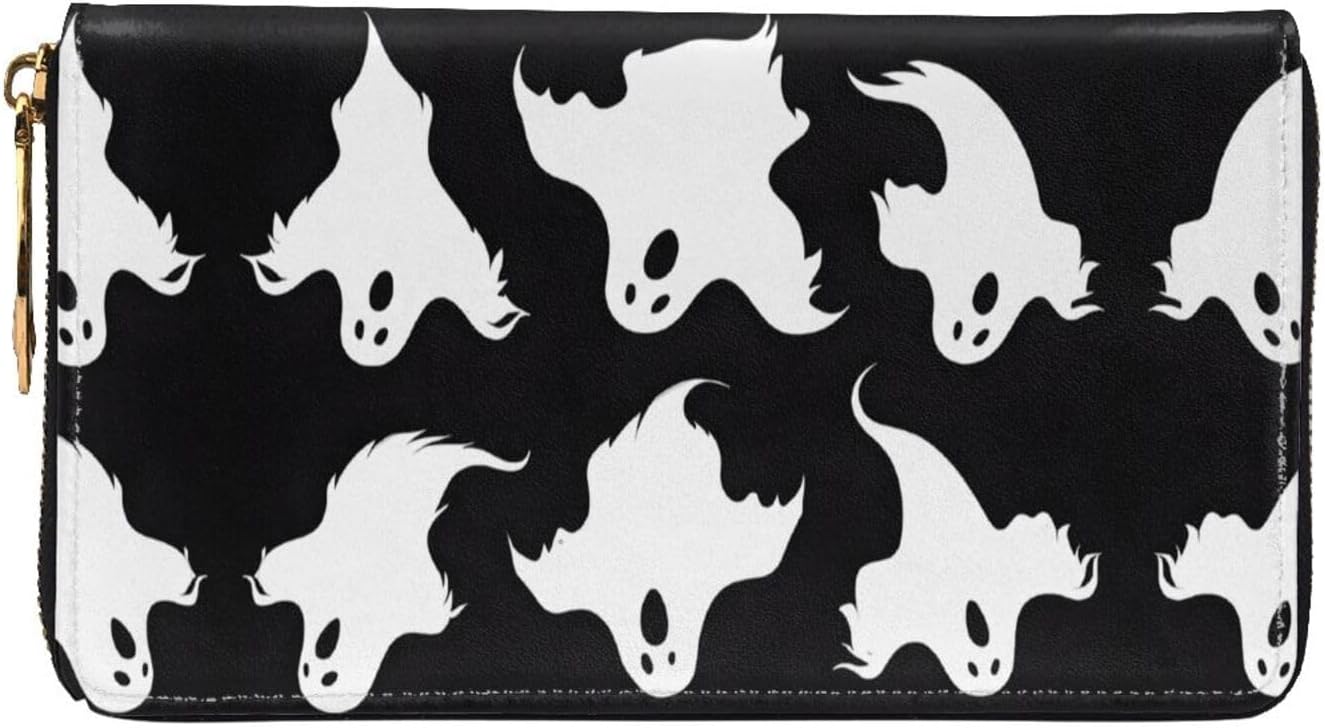 (Halloween Goth) Print Women's Long Wallet Clutch with Zipper Multiple Card Slots Coin Pocket Elegant Ladies Purse