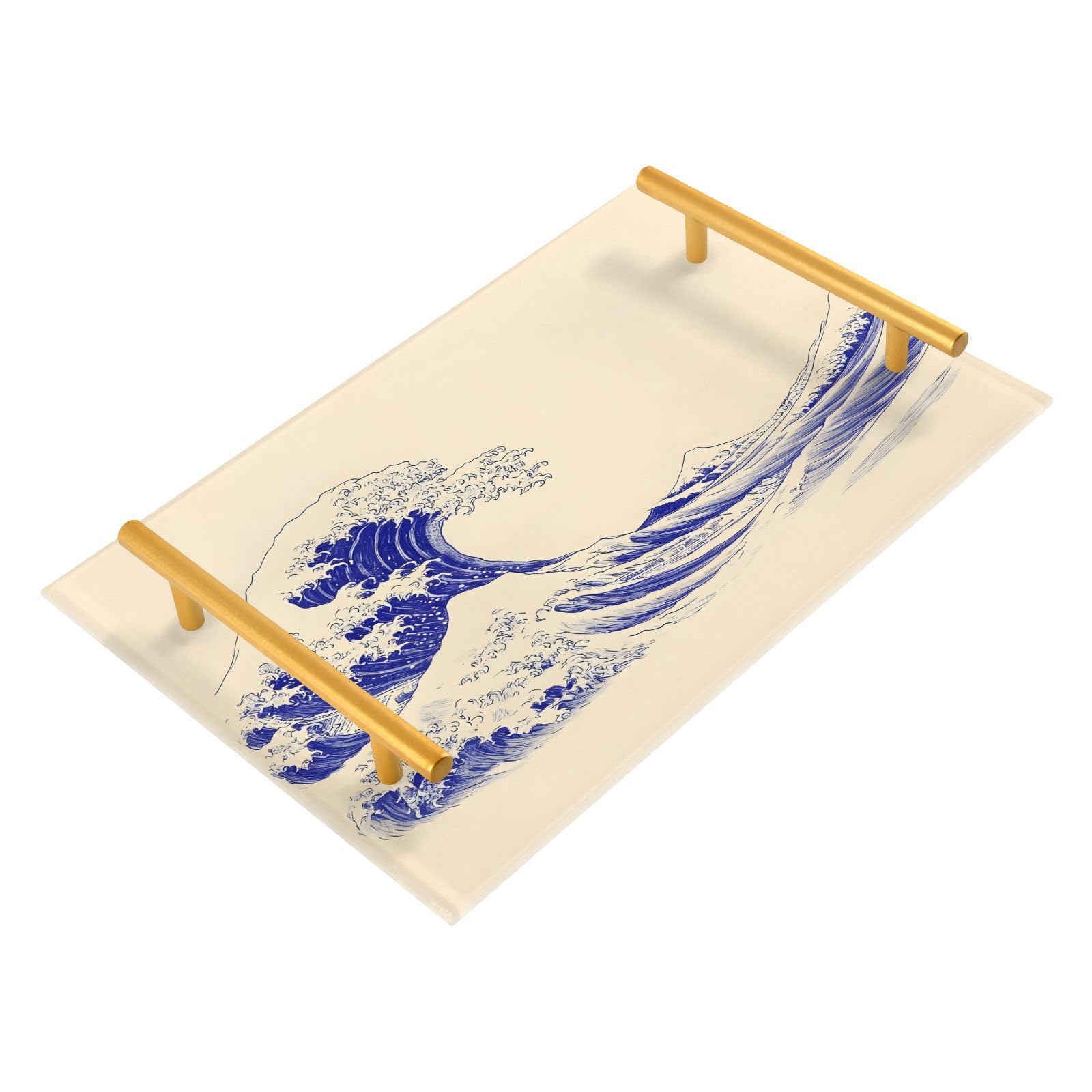 BOESI Graffiti Wave Tray, Tray with Handles, Countertop Organizer, Decorative