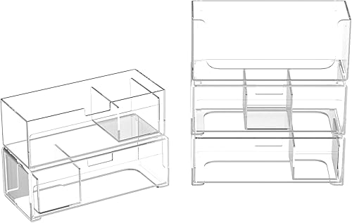 Miniatura 9 de Cajones de almacenamiento apilables de plástico transparente, organizador de cajones de baño, organizador de gabinete de medicina, organizadores de