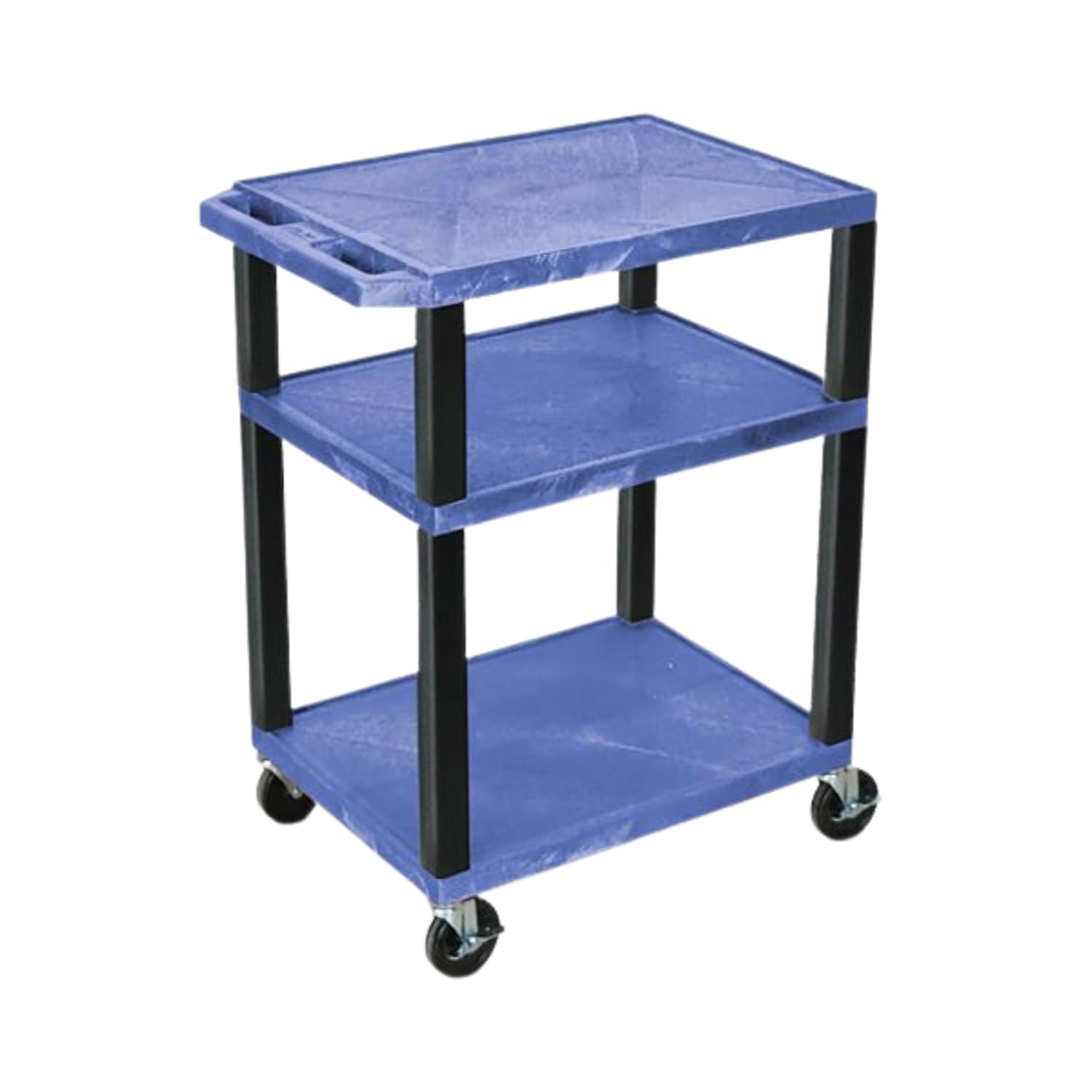 FSE 373-WT34BU-B 34"H AV Cart - Three Shelves - Black Legs