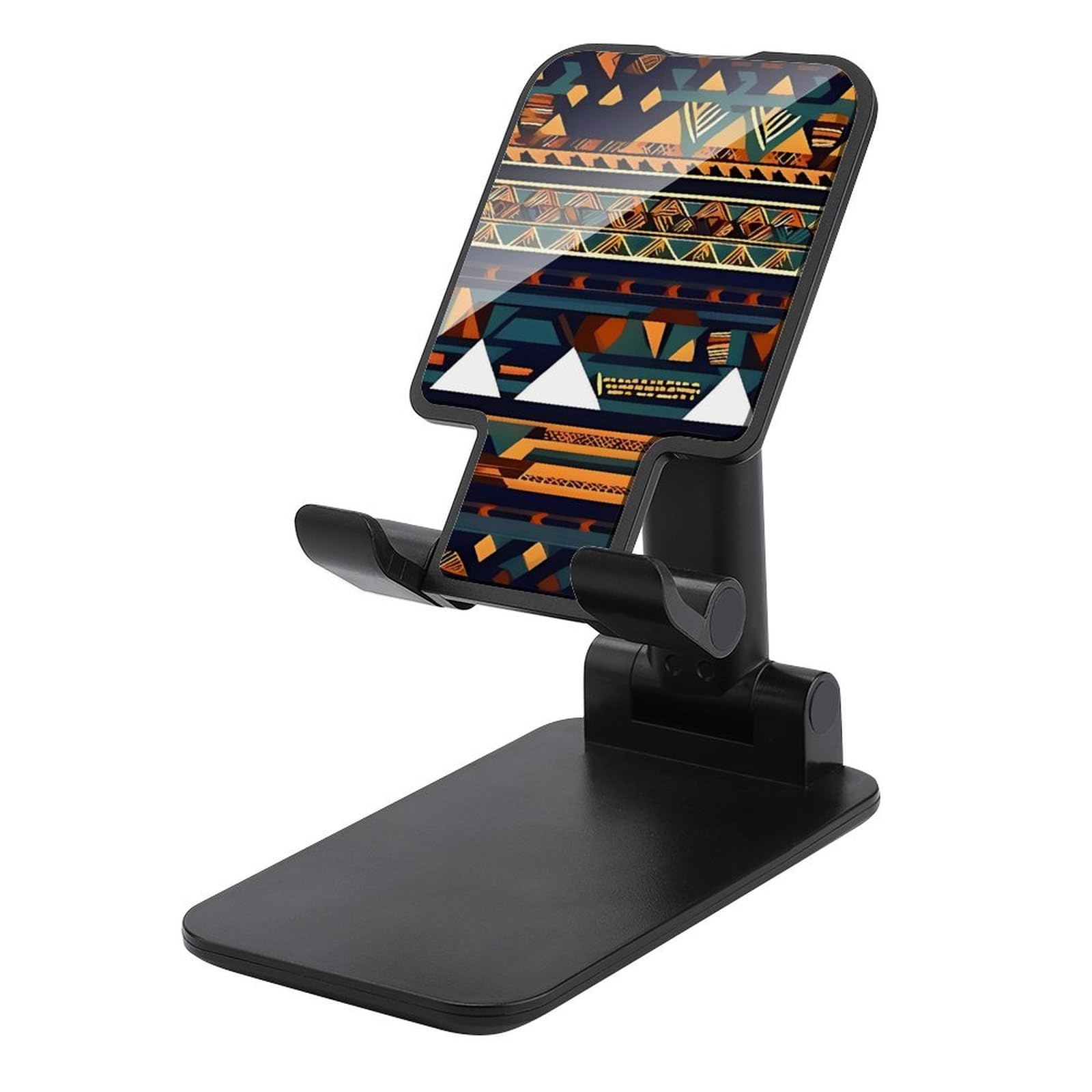 Support de téléphone motif ethnique pliable et réglable pour bureau - 7