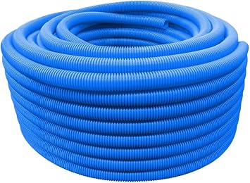 Flexible Polyethylene HDPE Non-Split Corrugated Wire Loom Tubing Blue, 1" Dia. x 100 ft