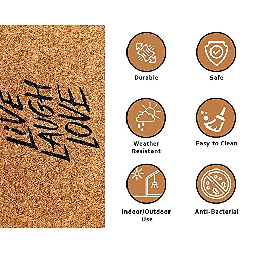 Image of Onlymat Natural Coir Art Printed Doormat - 29.25 inch x 17.55 inch, Black and Brown (TP 12412)