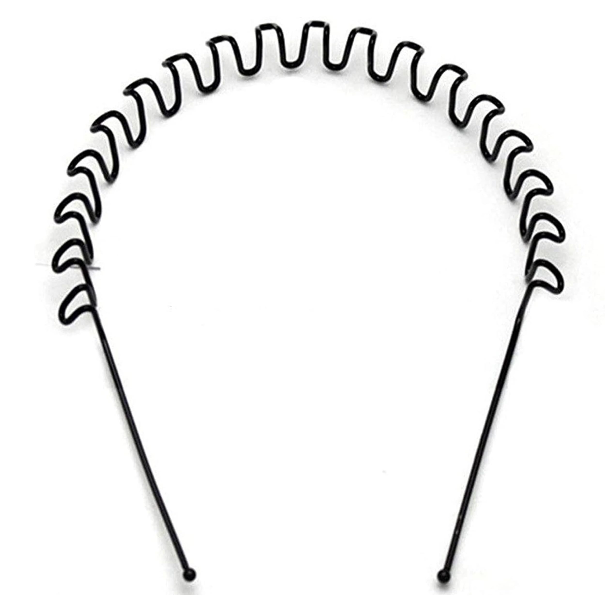 Metal Hair Band for Men & Women | Black Wavy Spring Headband, Non Slip Sports Hair Hoop | Elastic Wide Headwear for Daily Wears | Outdoor & Beauty Care Accessories For Unisex (Pack of 1)-image-46