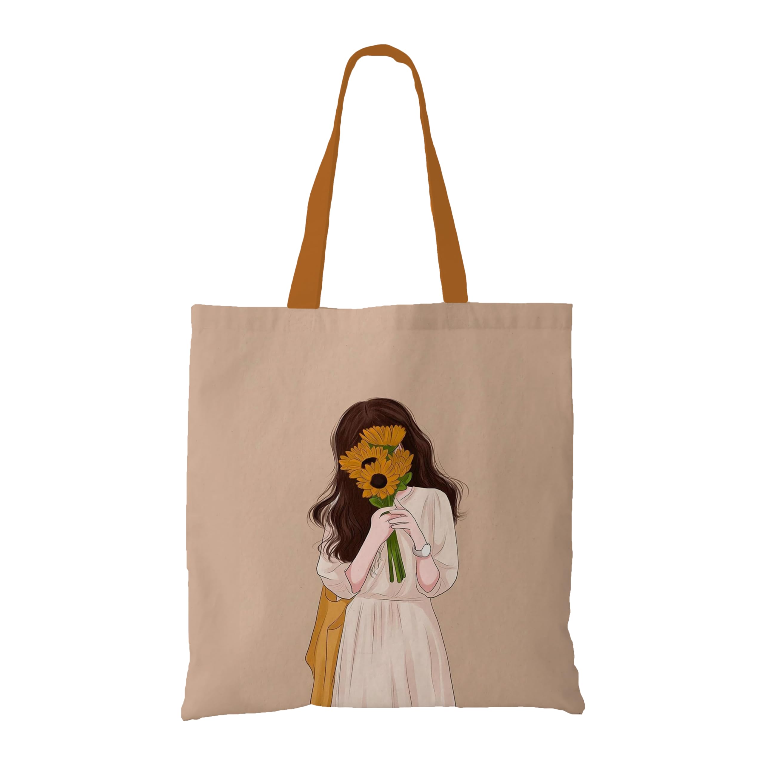 the purple tree Shy Girl Canvas Tote Bag - 1 Pc, Women Tote Bag, Canvas Tote Bag, Printed Tote Bag, Printed Canvas Tote Bag, Stylish Bags For Women-picture-43