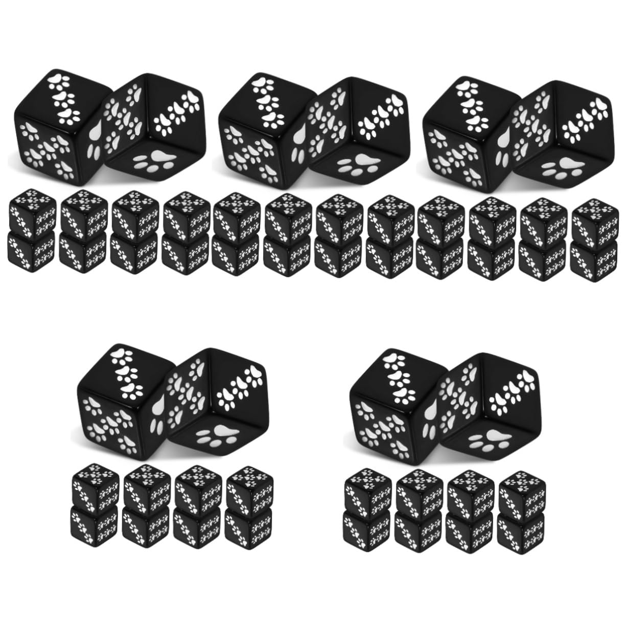 ibasenice 50piezas Dados Caras Diseño De Patas De Cartoon Dados Pequeños para Actividades Familia