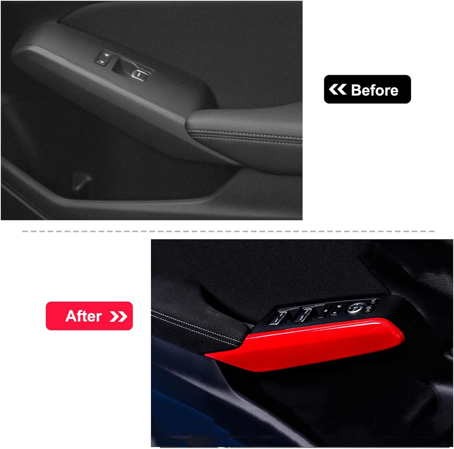 for 11th Gen Honda Civic 2022 2023 2024 Inner Door Armrest Trim Strips 4PCS Automotive Window Switch Panel Side Cover Decorative Accessories