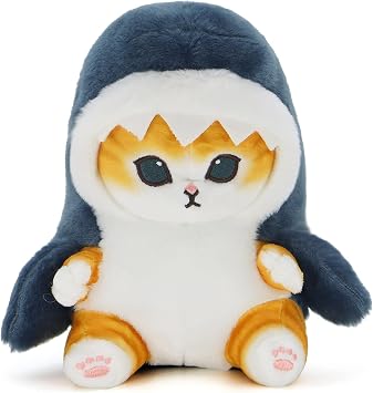 Kawaii Shark Cat Plush Toy Stuffed Animal Doll, Soft Pillow for Boys & Girls Shark cat, 11.8in