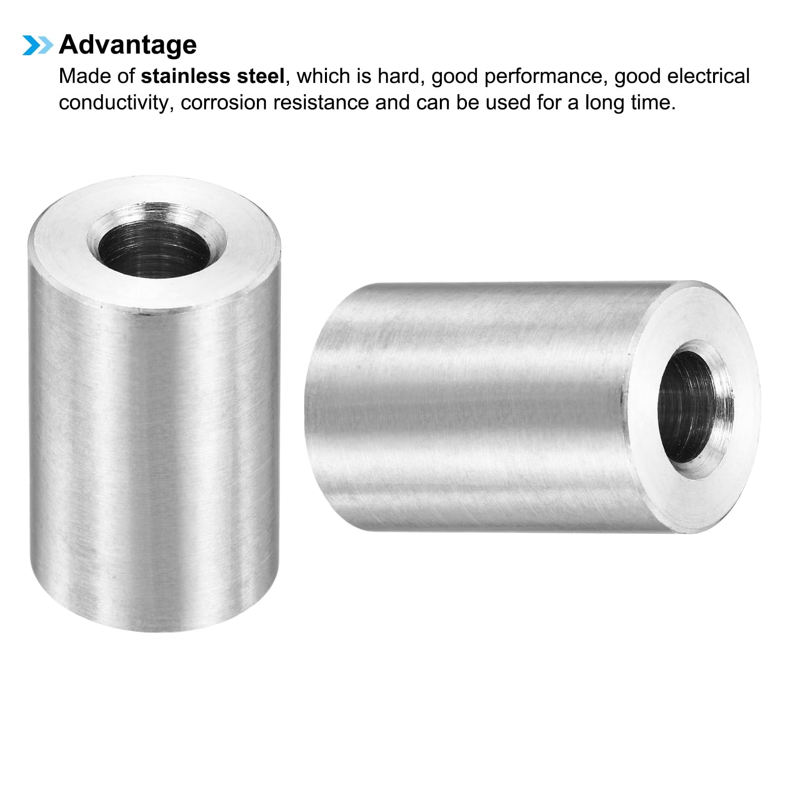 PATIKIL M6 Stainless Steel Spacers, 12Pcs Metal Spacer 6mm ID x 14mm OD x 22mm L Screw Standoff for 1/4" or M6 Screw - Image 4