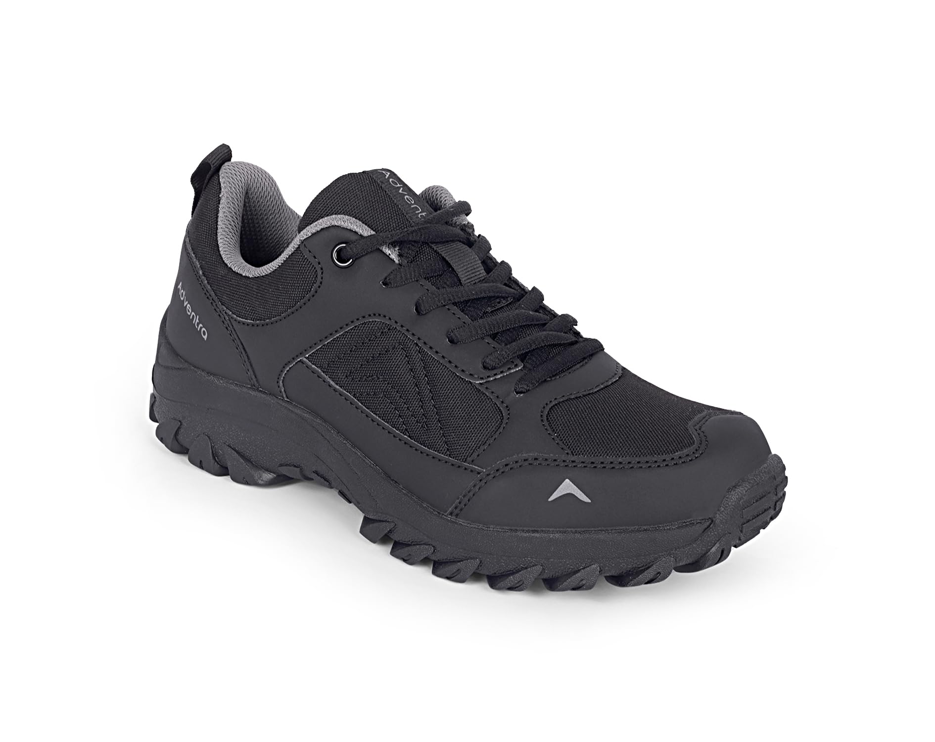 ADVENTRA Low Ankle Hiking Shoes, Black, Mid-Top, Anti-Slip Grip, Rubber Sole, Lightweight Outdoor Trail Trekking Shoes for Men (UK Footwear Size System, Adult, Men, Numeric, Medium, 8.5)