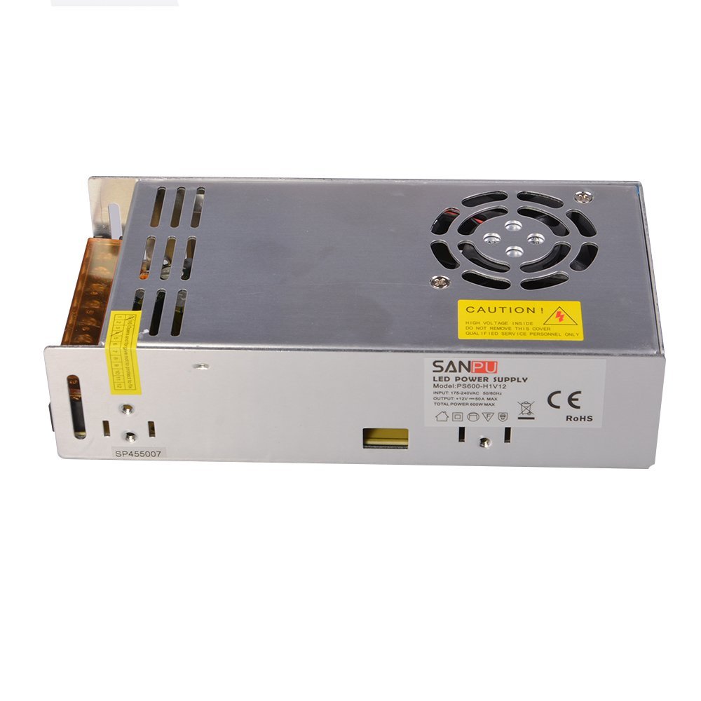 600 Watt LED Netzteil 12 V DC Einzelausgang für LED Innen Konstante Spannung AC-DC Transformator Transformator Driver 600 W 12 V