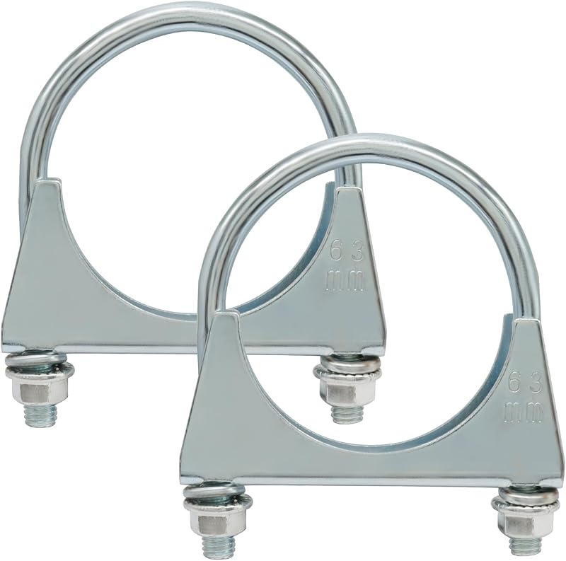 Abraçadeira tipo U para escapamento Murtenze 6,35 cm em ferro galvanizado – Pacote com 2