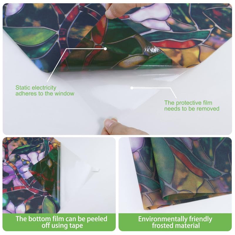 Image of WOO Home Frosted Glass Window Film & Stickers (24 X 200 INCH) Privacy Window Cover for Home & Office - Easy Apply, UV Protection, Removable Decorative Film (F2 Frosted Film | 2 X 17 SQFT)