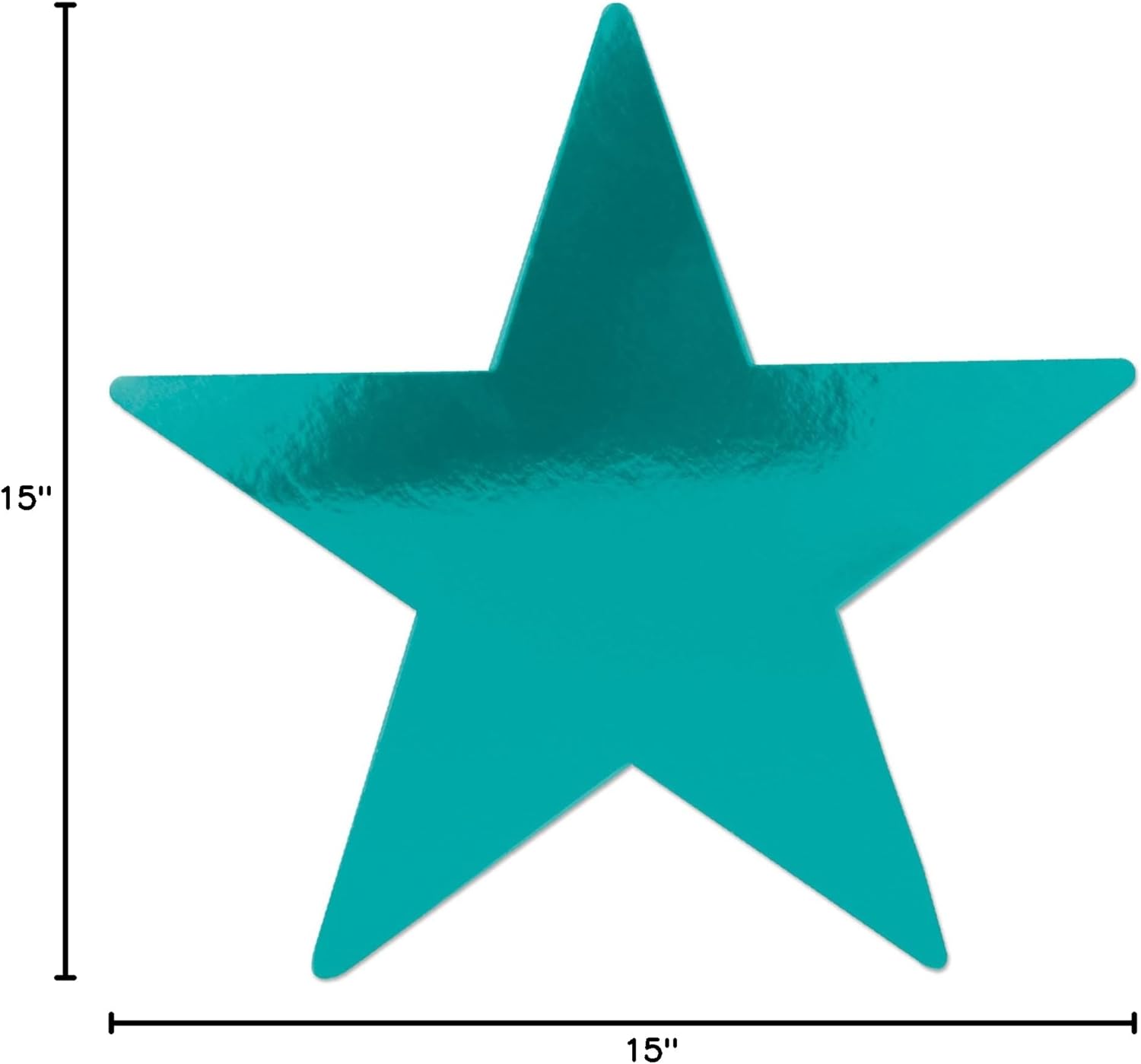 Beistle 24-Pack Foil Turquoise Star Cutouts, Party Decorations for Festive Occasions, Celebrations & Events, Star Decor for Wall & Table, 15”