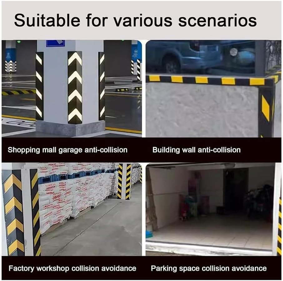 Wall Corner Protectors, Rubber Wall Corner Guard, Reflective Bumper Pad, No Warping(3pcs)