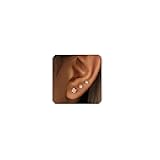 3 Pairs 14K Gold Plated Stud Earring Sets for Women Dainty 925 Sterling Silver Earrings for Multiple Piercing Tiny Cartilage Tragus Trendy Post Cute Earrings Stacks Jewelry Valentine Gifts