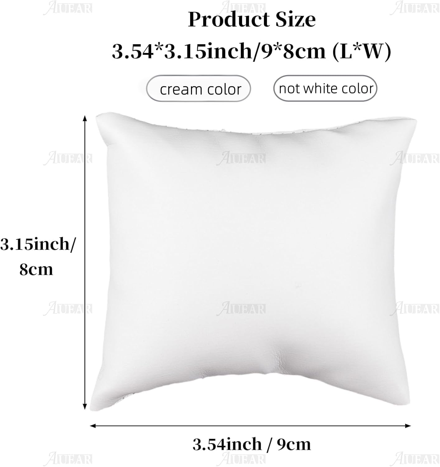 AUEAR, 10 Pack PU Leather Watch Pillows Jewelry Display Pillow Bracelet Bangle Cushion Organizer for Gift Box (Off White) - Image 2