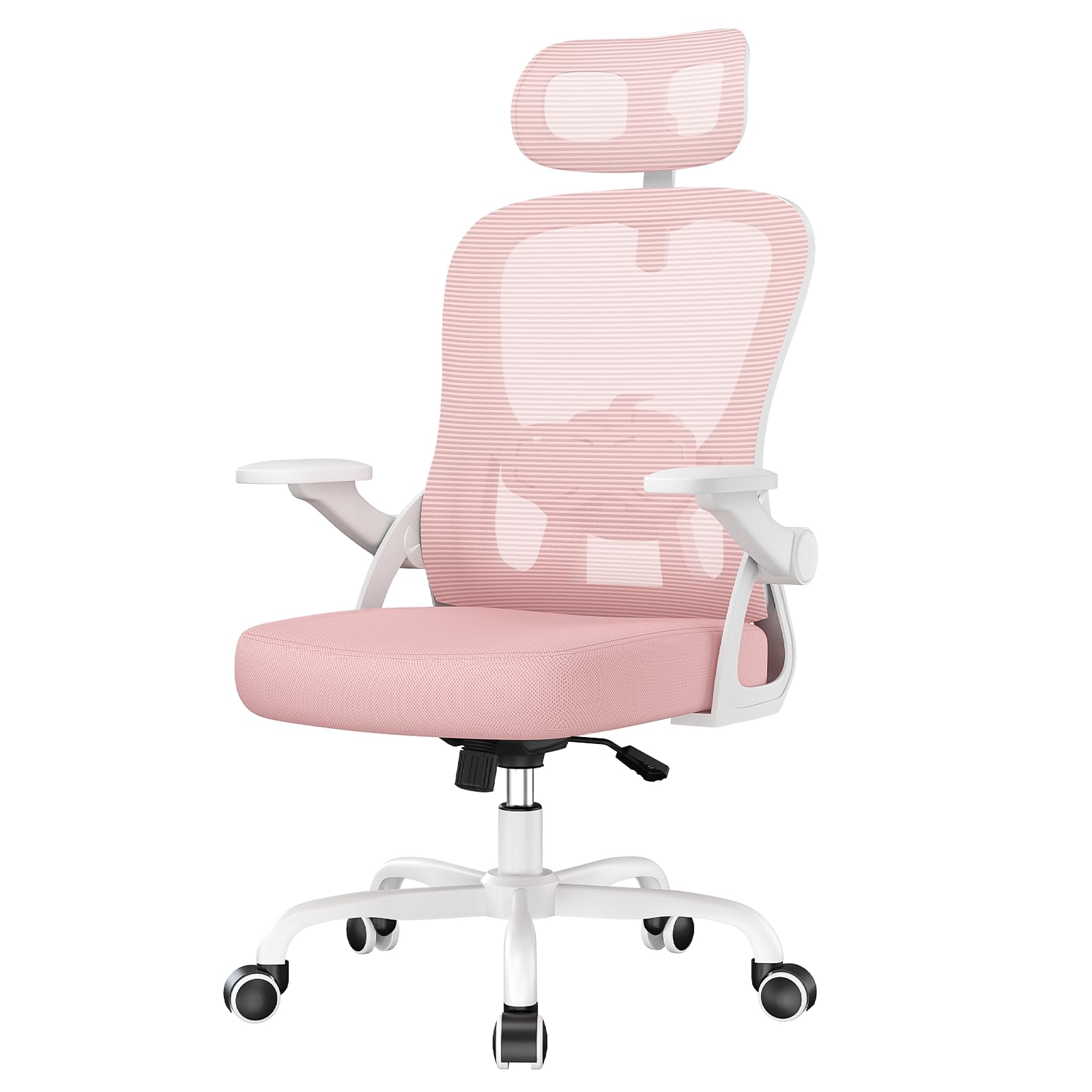 rattantree Chaise de Bureau,Fauteuil Bureau Soutien Lombaire Réglables,Rose