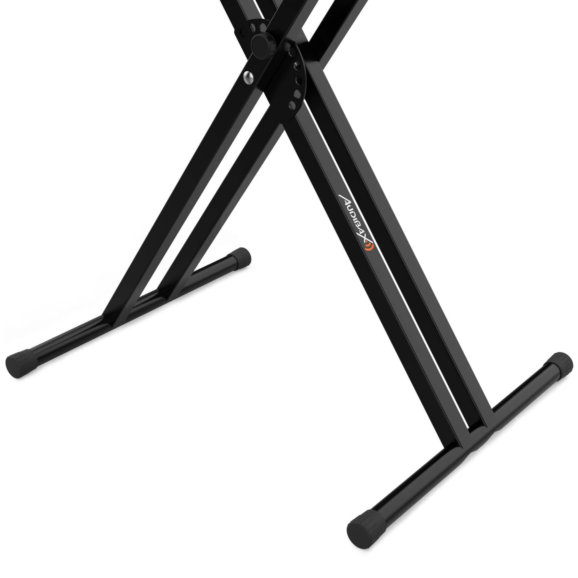 Audibax Onyx 120 - Supporto per Tastiera a Doppia Forbice - Supporto per Tastiera Musicale Elettronica - Sistema di Regolazione con Snodo Easy Lock - Carico di 25 kg - Tastiere da 61, 76 e 88 Tasti