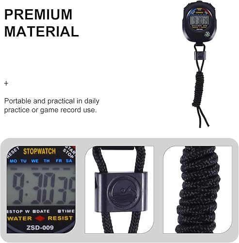 Miniatura 9 de Multi-Function Match Stopwatch Black Game Timer Portable Sports Training Official Timer Design for Running Swimming Fitness