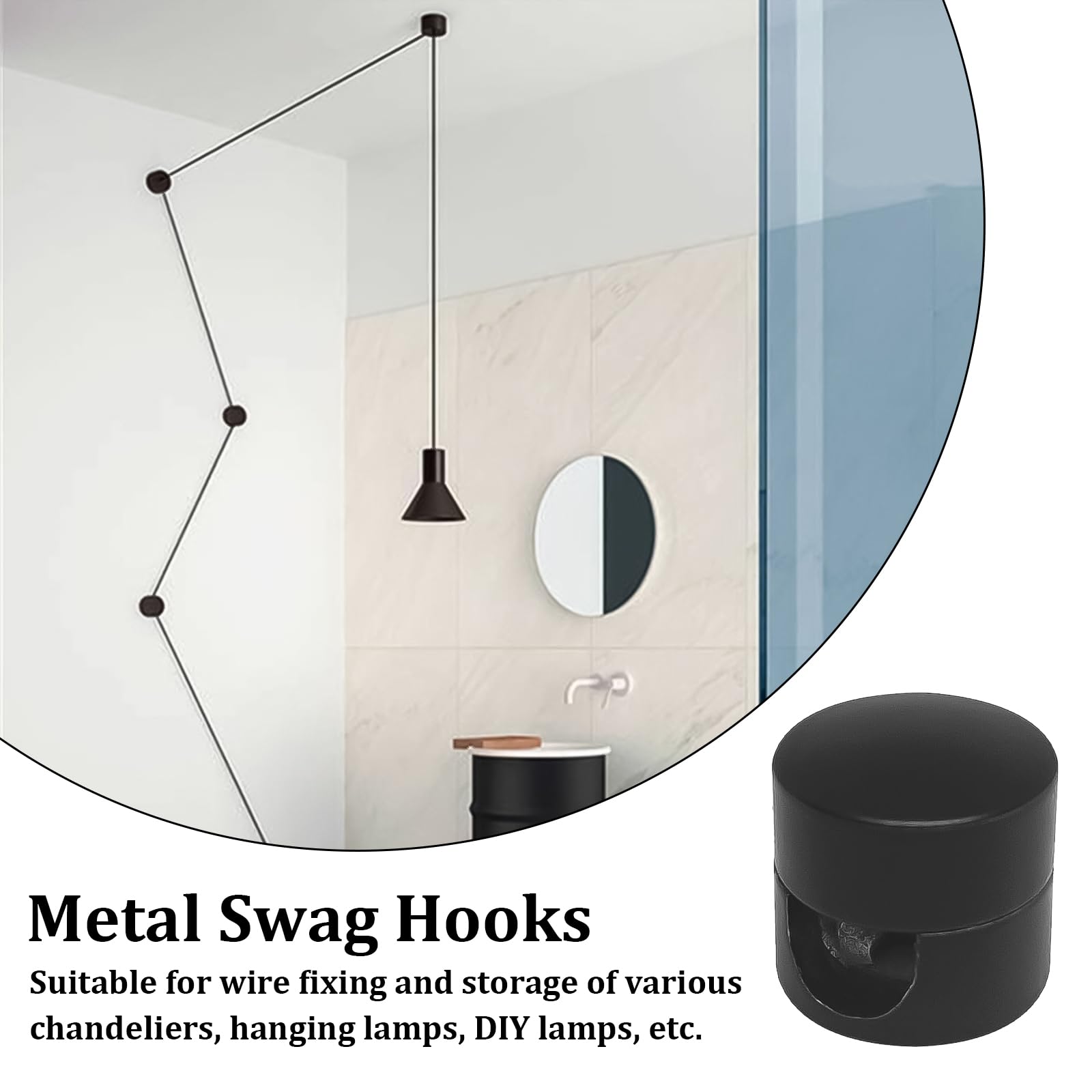 Decentratore Cavo MHDUYEG 2 Pezzi - Per Lampadari E Cablaggi, Nero, Facile Montaggio Fai-da-te - Foto 11