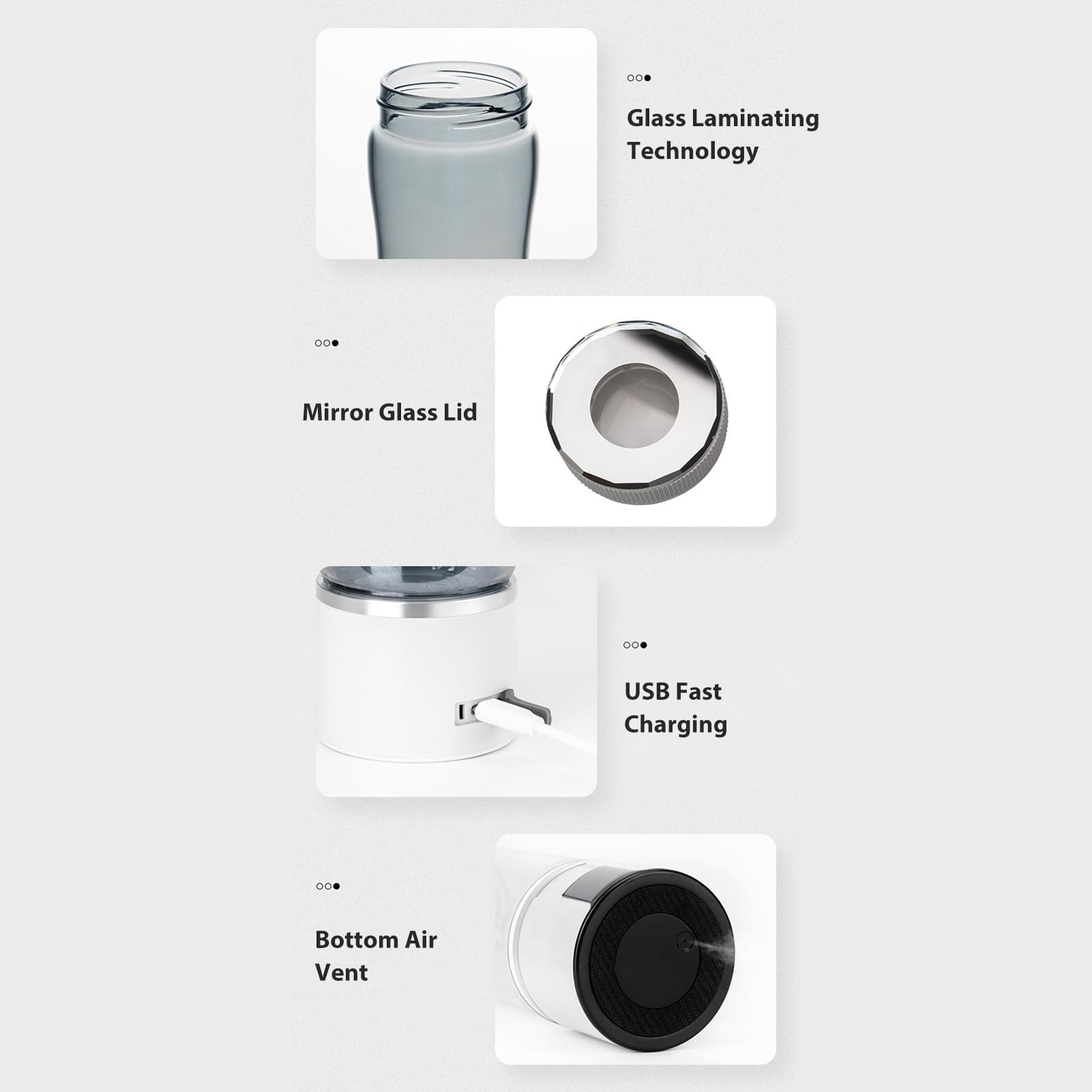 Macchina per Ionizzatore D'Acqua a Idrogeno 3000PPB Bottiglia per Generatore di Acqua Ricca di Idrogeno 300 Ml per Casa e Ufficio DC 5 V