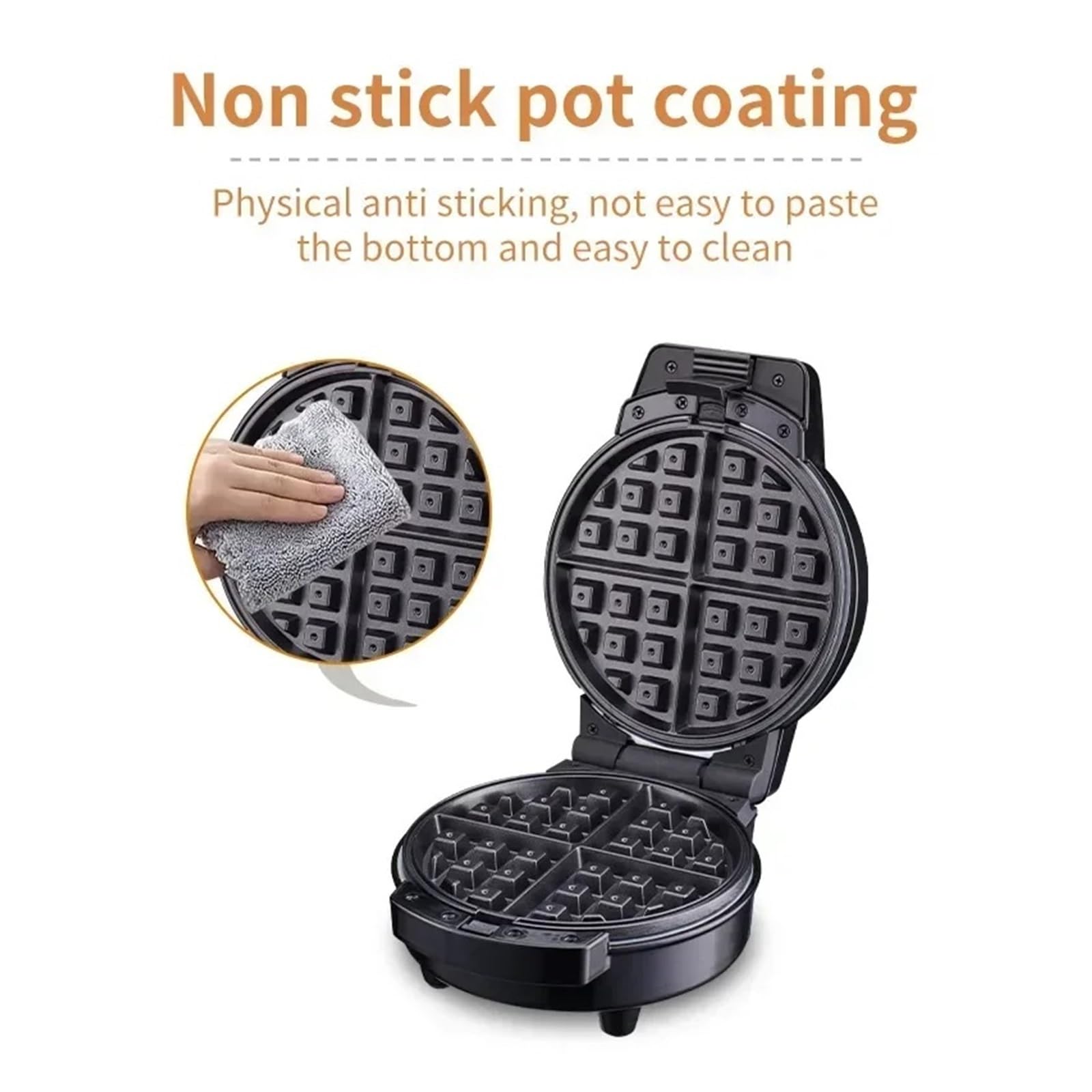 Máquina De Desayuno 3 En 1 For Hacer Donas, Plato For Pasteles Con Dibujos Animados Y Waflera Placas Antiadherentes Extraíbles Calentamiento Uniforme Y RáPido