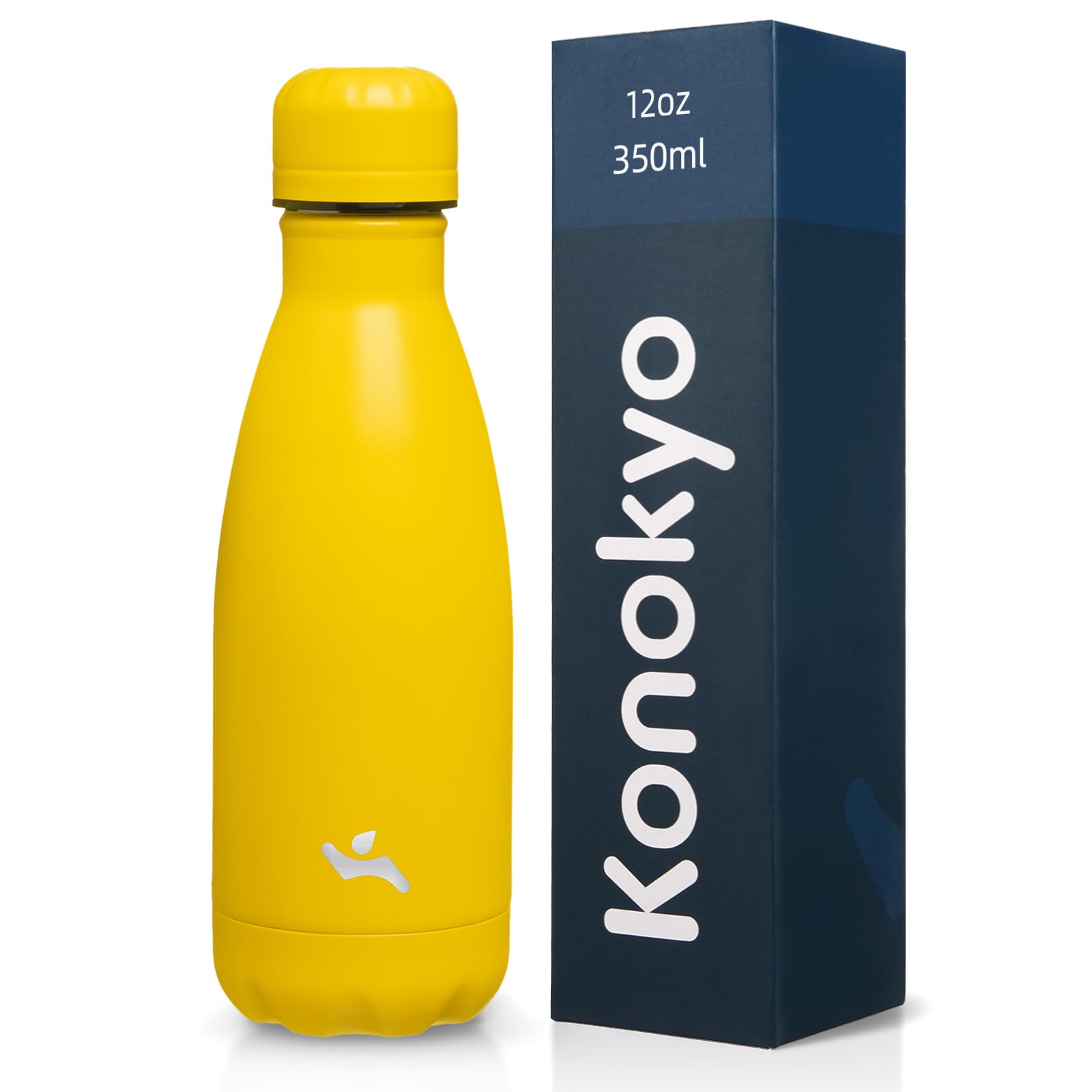 Konokyo 12 oz Insulated Stainless Steel Water Bottle, Yellow
